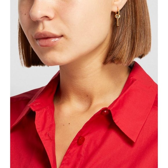 COACH Earrings Quilted Padlock Key Mismatch Earrings Gold Signature Logo - Picture 12 of 12